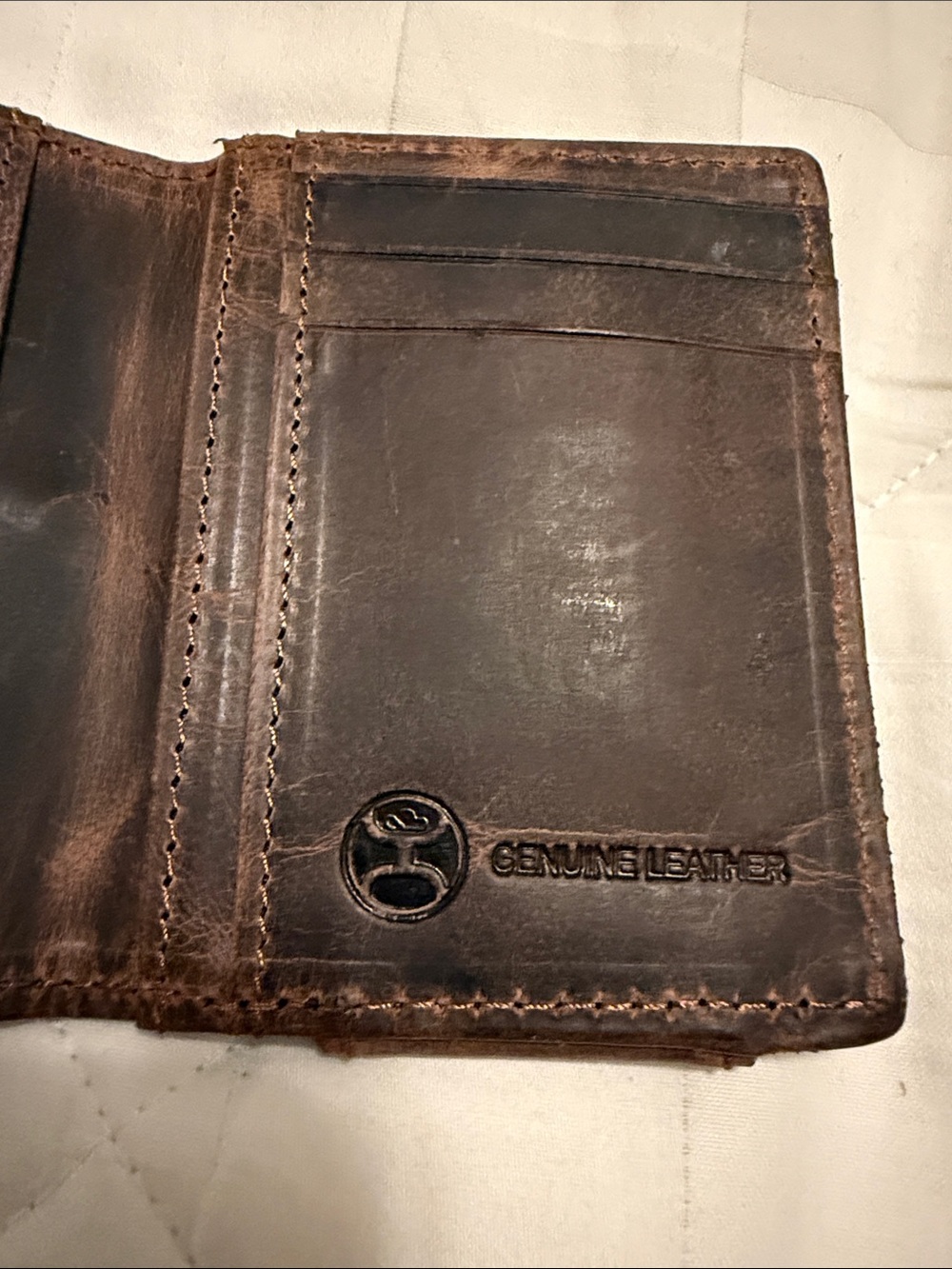 Hooey Brown Leather Money Clip Bi-Fold Wallet - Picture 7 of 13